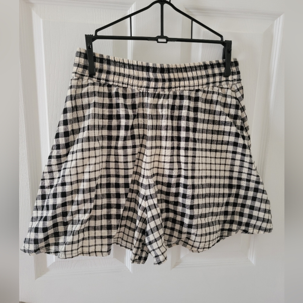 Zara Gingham Black and White Tie-Front NWT - Picture 7 of 8